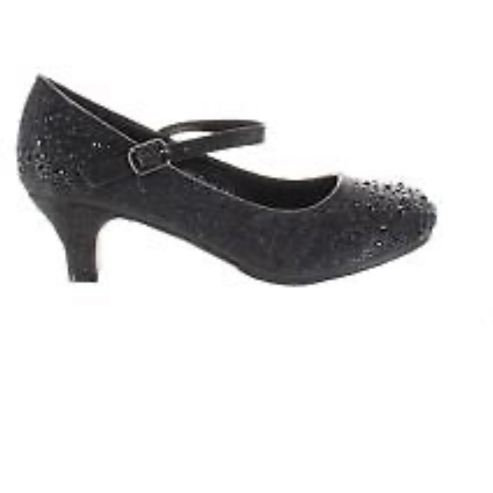 Lucky Top black sparkly little girl high heel mary janes model Apple 5x size 1